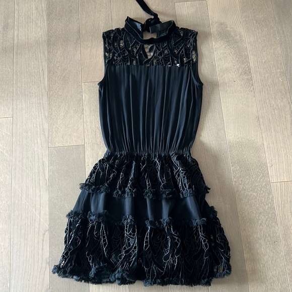 Alexis Black Velvet Lace Dress